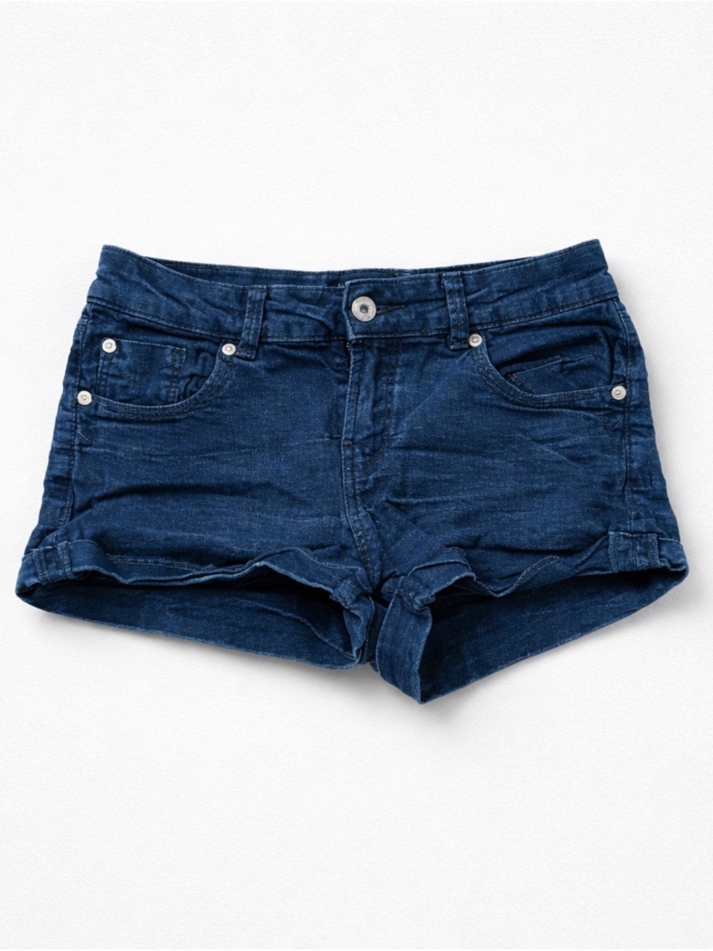Bershka Women’s Navy Blue Denim Shorts